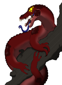 Red Water Basilisk (Stream art) by SpiceDevil