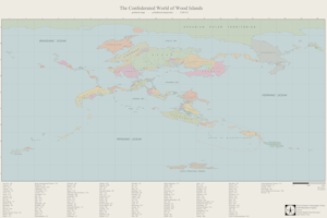 The Confederated World of Wood Islands Wall Map (art) by Musuko42