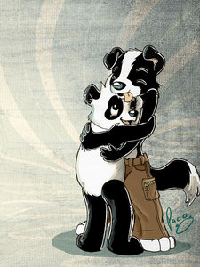 monochrome hug by pandapaco