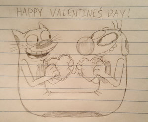 CatDog Valentine - Redraw by Stickyickysmut