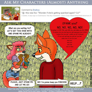 Ask My Characters - Wonder if she's getting spanked again? by Micke