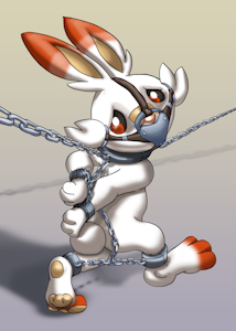 Commission: Scorbunny Chained by raptorroper