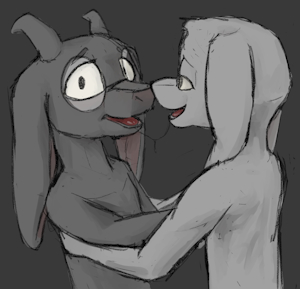 asriel and ralsei sitting in a tree... by mc1