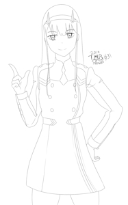 Inktober 31st - Zero Two by ThatMarchingBunny