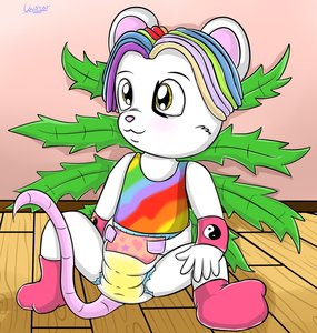 Someone had a wittle accident *blushes* by Hippiemouse