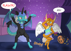 Spoopy YCH - Ember and Smolder by HydroFTT