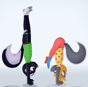 Handstand Buddies by LemmyNiscuit
