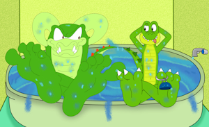 [Collab] Vector and Croc take a bath by BearsFlush