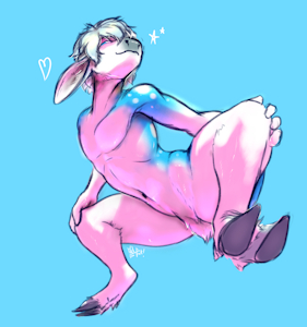 Squatting Deer by LewdBunNero