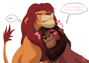 Simba and Kovu by SASAMARU