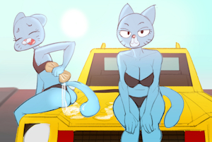 catday: mary/nicole carwashing by zambs