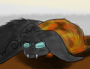 Tired Fluffy Burrito by battlestoriesfan