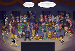 Halloween Movie Night! (Art by Pears) by TsunderePanda