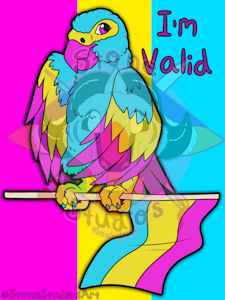 Pansexual Parrot Prints Now on Etsy by Zinners