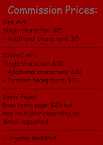 Price sheet by MadWolf