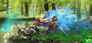 The Dark Wolf by WingedFoxX