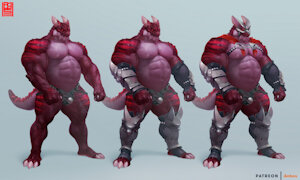 Armored dragon design by Anhes