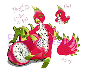 Birbdoptable 1; Dragon Fruit by Pheelinestiel