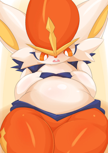 slightly chubby cinderace by typegre
