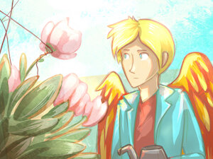 comic panel I made yesterday. what is he looking at? by Zrcalo