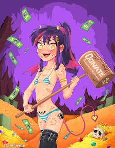 Money Succubus Shiru (Patreon Reward) by Rosalhymn
