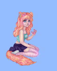 My first ever furry drawing! by cherrybunnyhunny