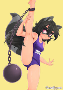 Raccoongirl Lyara - Standing Split (Patreon Reward) by Rosalhymn