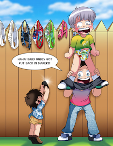 Gabe's Wedgie History (Commission) by EmperorCharmy