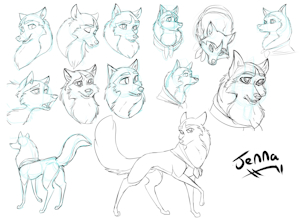 Jenna sketch sheet by Wugi