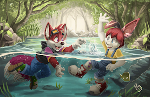Spontaneous Swim by PandaPaco by RobbyBunny