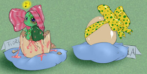 Easter hatchlings by blackdragonsama