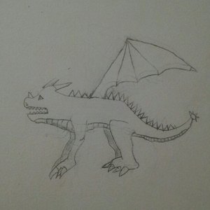 Dragon drawing by Kitefox