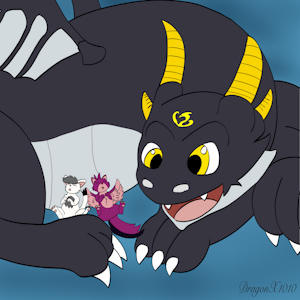 Mir Cuddling Kitties by KyaniteMaar