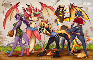 All-Girls All-Dragon Trailer-Park Baseball Team by DragonFU