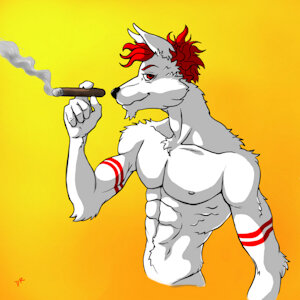Cocky guy enjoying a cigar by DopeyRaptor