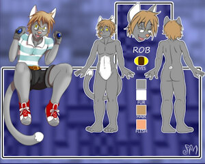 Robert The Cat (anthro ref) by gildedpark33