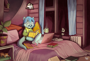 Studying Evening by pandapaco
