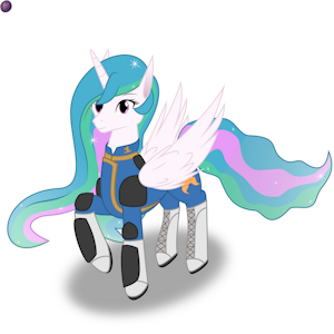Princess Celestia in Vault Suit. by TerminalHash