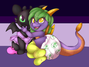 A Cub and her Plushie (Artist: LilDooks) by SinderDarkoff