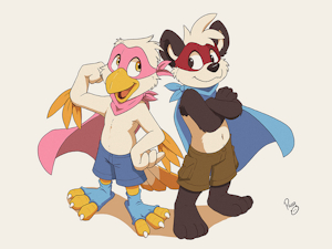Captain Flurry and Super Parinton by pandapaco