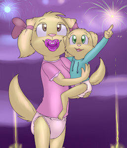 Watching the fireworks by ConejoBlanco