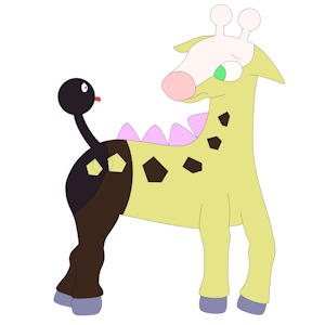 Gina & Rig the Girafarig by PitahayaDragon