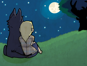 A girl and her dog~ by Layt0n