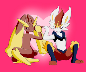Lopunny X Cinderace Happy Valentine's Day by SkaiBreaker