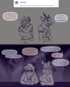 Character Questions - Holly & Kris meeting by Tyroo