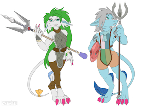 Ran Zuuludath and Jord Zuuludath, Sea Paladins by Zeromegas