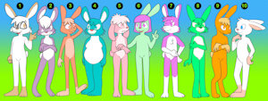 Adoptable bunnies by krezz