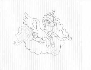 Princess Luna On A Cloud by smileyzrevenge