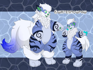 Aqua Arcanine/Growlithe by Leilong