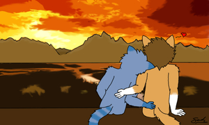 Watching a Sunset by wolfiepaws